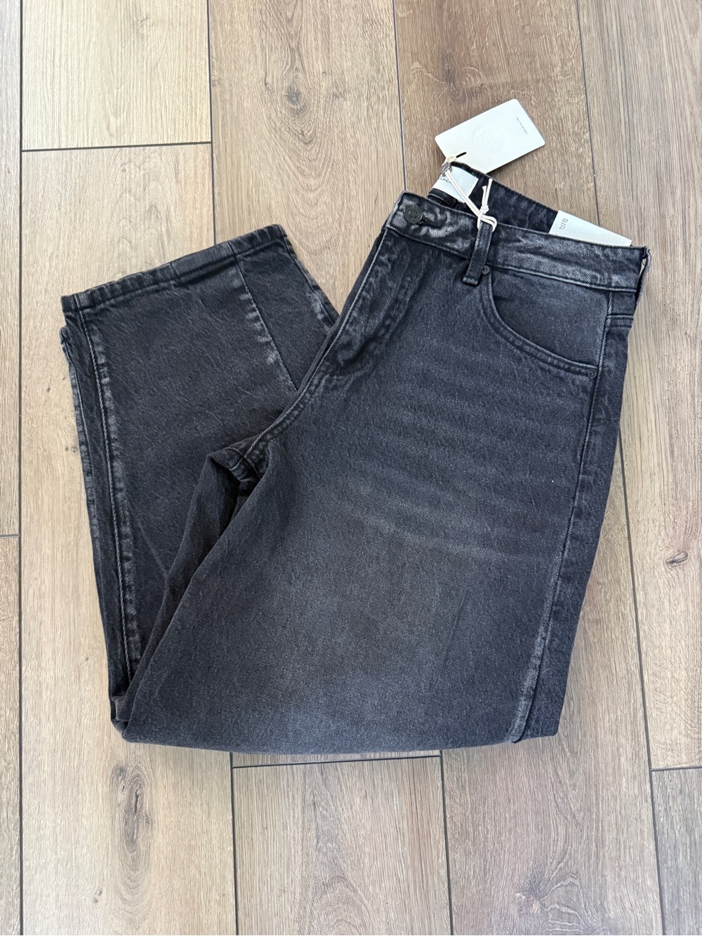 KanCan Women's Washed Black Straight Jeans